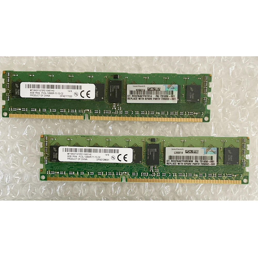 1 шт. для MT RAM MT18KSF1G72PZ-1G6E1HG 8 ГБ 8G 1RX4 DDR3L 1600 PC3L-12800R Память Высокое качество Быстрая
