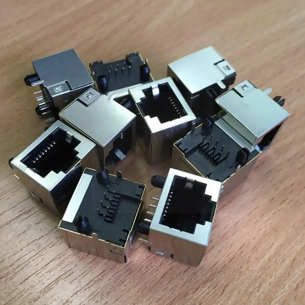 10 шт./компл. Rj45 8pin 8p 8c розетка сетевые разъемы Ethernet 8p8c с одним креплением сетевой