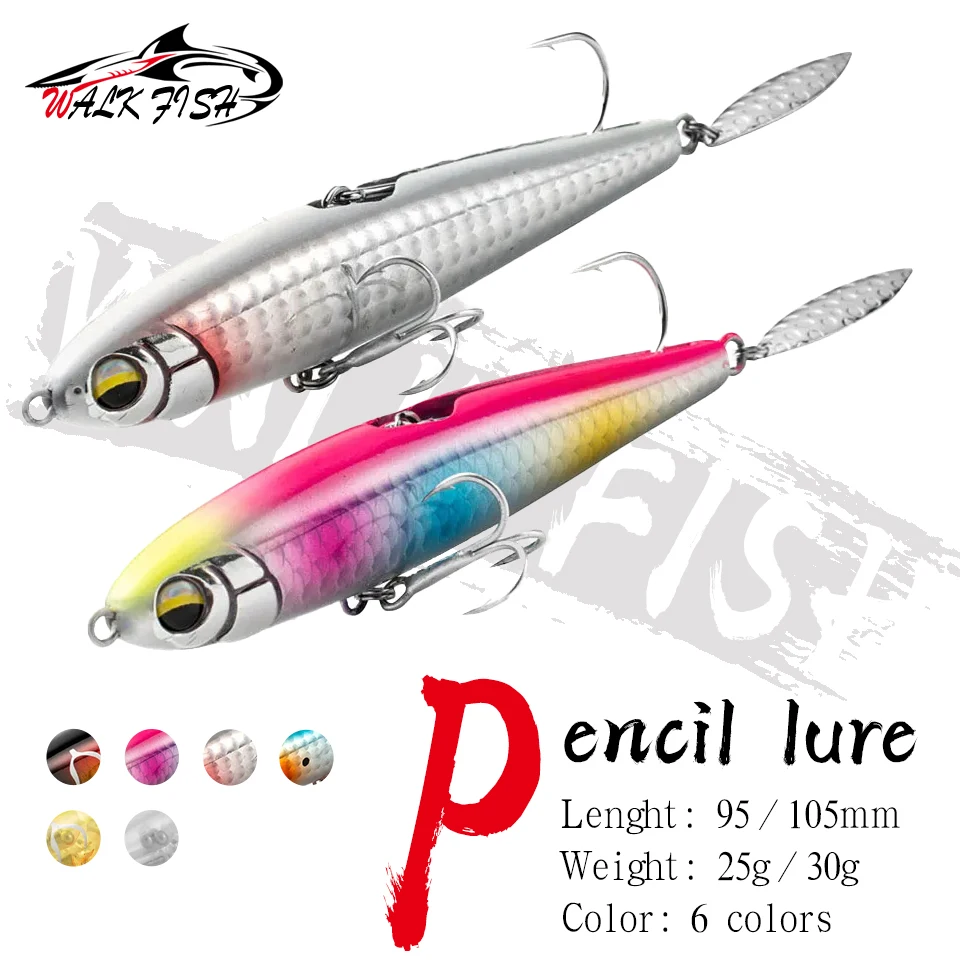 

WALK FISH 1PCS 25g 30g Spin Crank Wobbler Stickbait Minnow Hard Bait Sinking Pencil Fishing Lure Pike Bass Pesca Stream Fishing