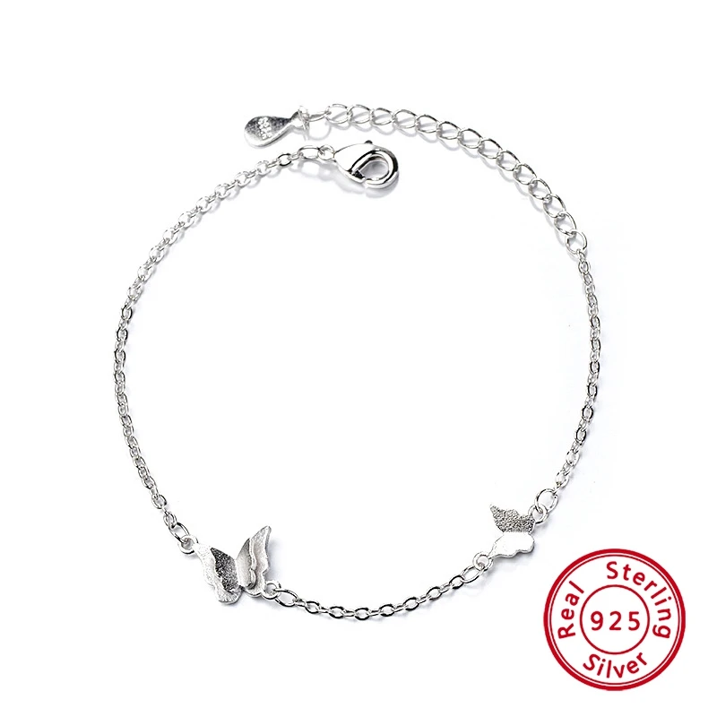 

Женский браслет с подвеской-бабочкой, серебро 925 пробы