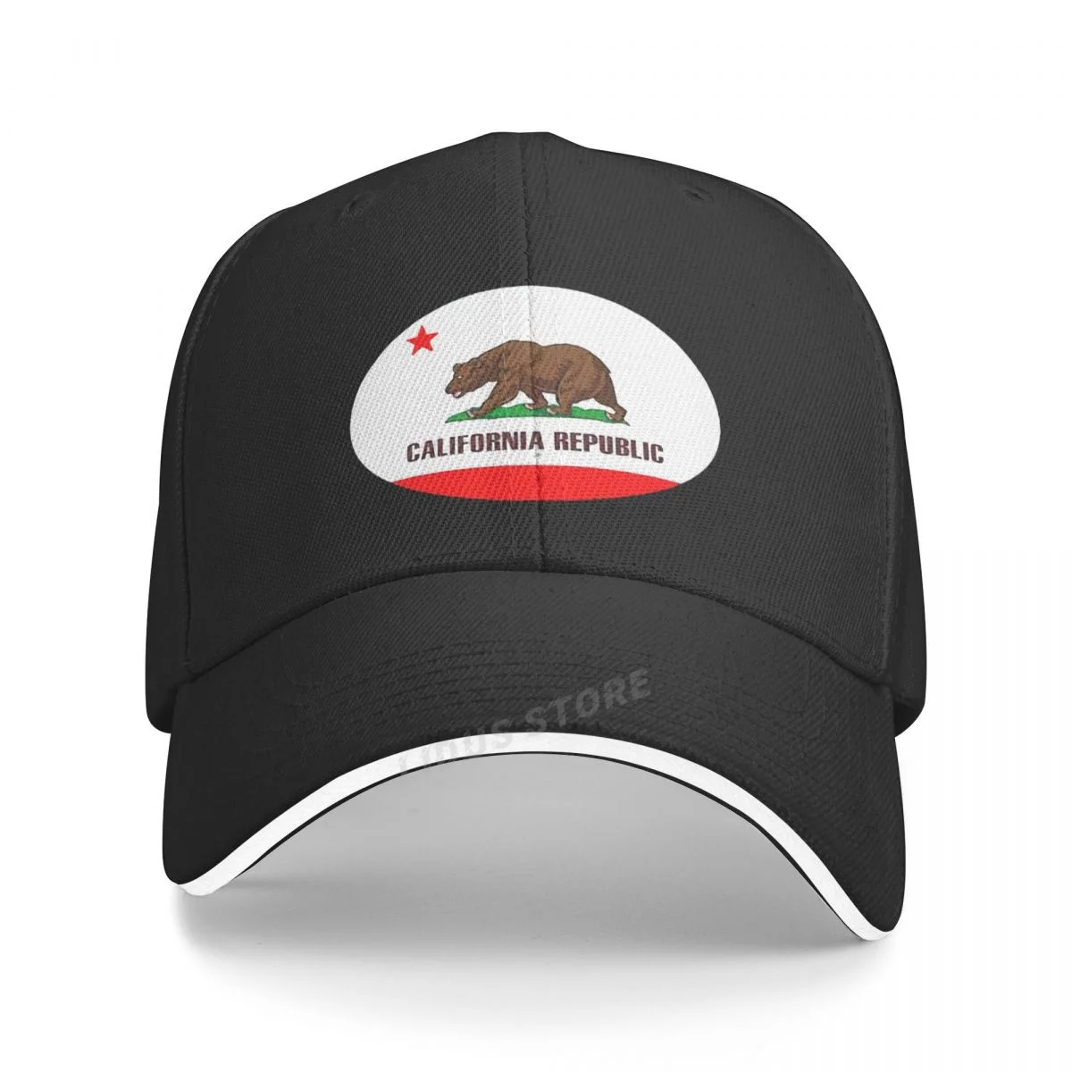 Fashion Summer State Of California Print Baseball Cap Cute Animal Bear Men Women Hip-hop Cap Adjustable Snapback Hats