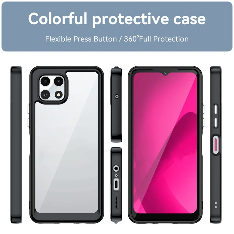 Фото Чехол T-Mobile REVVL 7 Revvl7, гибридный прочный жесткий защитный бампер из ТПУ, кристально чистый бронированный чехол для T-Mobile REVVL 7 №2