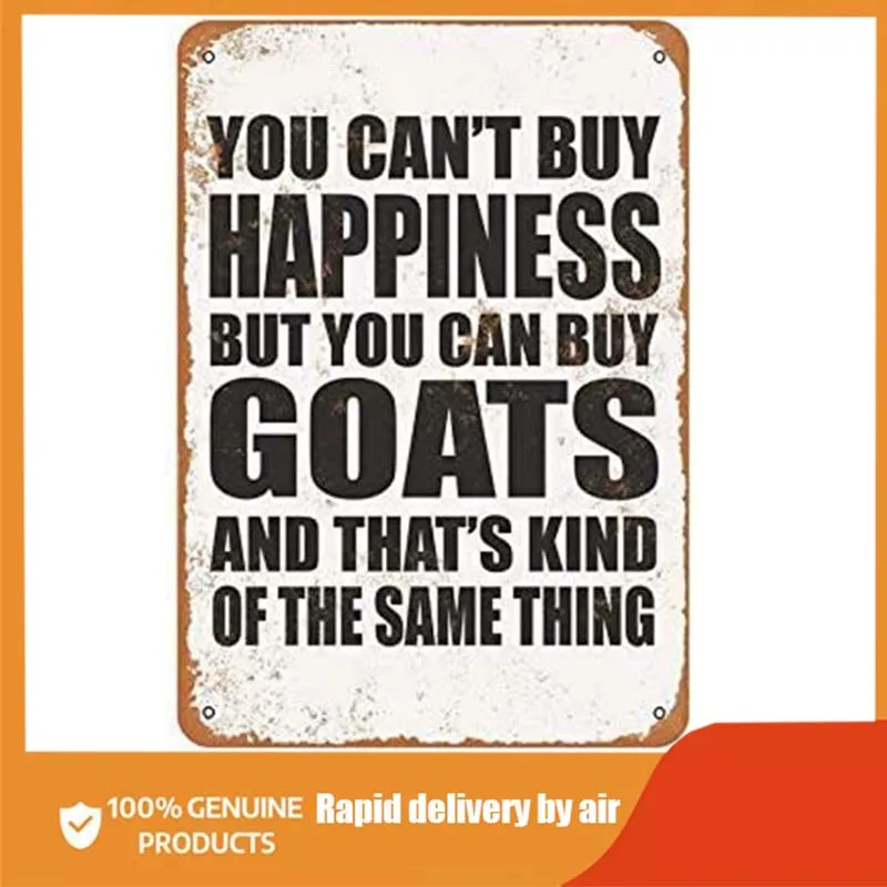 

Забавная металлическая надпись «вы не можете купить счастье, но вы можете купить козы», Настенный декор, жестяная вывеска на стену, двор, клу...