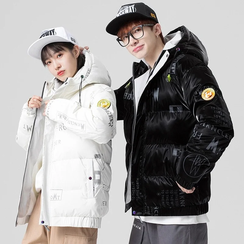 Men's hooded down jacket New winter trend Warm youth down jacket Men's bread jacket Men's trend
