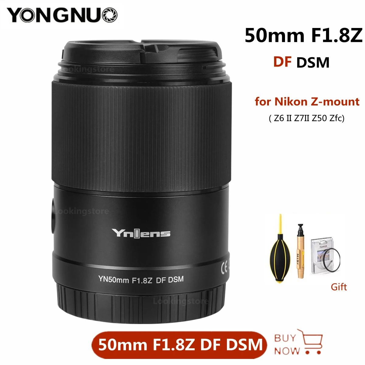 

Объектив Yongnuo YN50mm 50mm F1.8Z DF DSM Для беззеркальных камер Nikon с Z-креплением, автофокус, полная Рамка для Nikon Z6 II Z7II Z50 Zfc