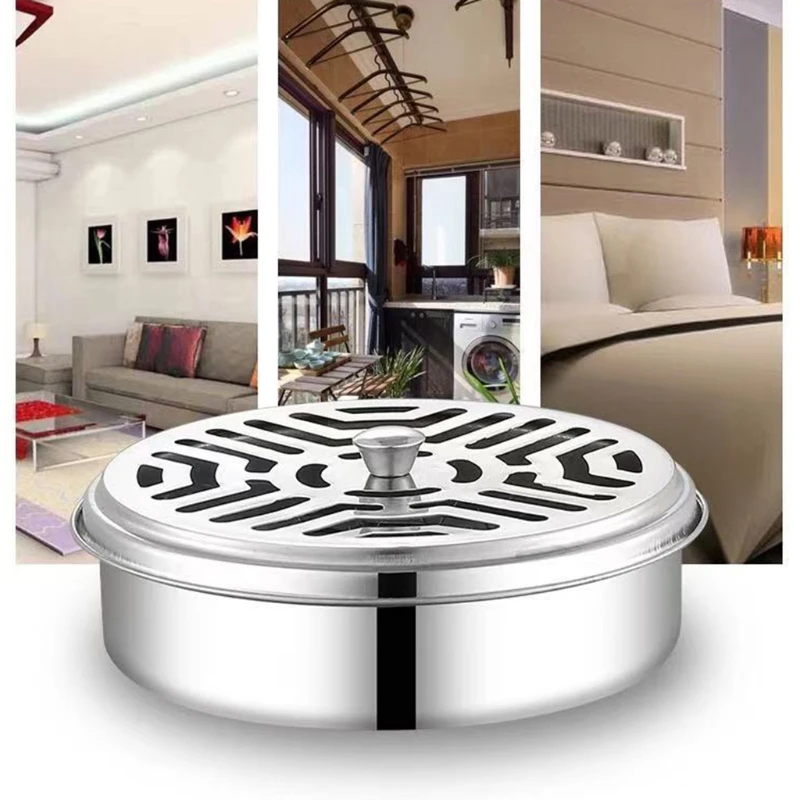 

Mosquitoes Coils Holder Stainless Steel Repellant Rack Mosquitoes Incense for BURNER Box Mesh Bracket with Cove