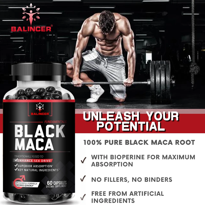 

Balincer Men's Strong Black Maca Capsules - Supports Performance & Mood, Reproductive Health & Natural Energy