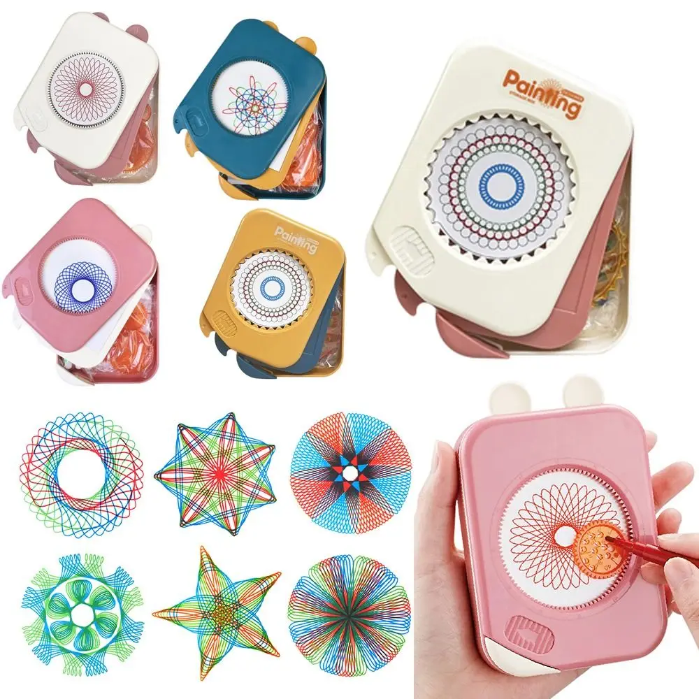 

With Storage Box Drawing Toys Interlocking Gears Wheels Spirograph Ruler Portable Geometric Ruler for Children