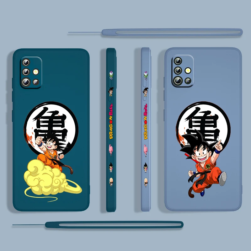 

Dragon Ball Anime Goku For Samsung Galaxy A73 A53 A33 A52 A32 A22 A71 A51 A21S A03S A50 4G 5G Liquid Left Rope Phone Case Cover