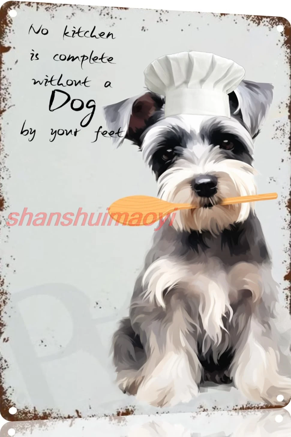 Художественный принт шнауцера для кухни креативная жестяная вывеска забавная