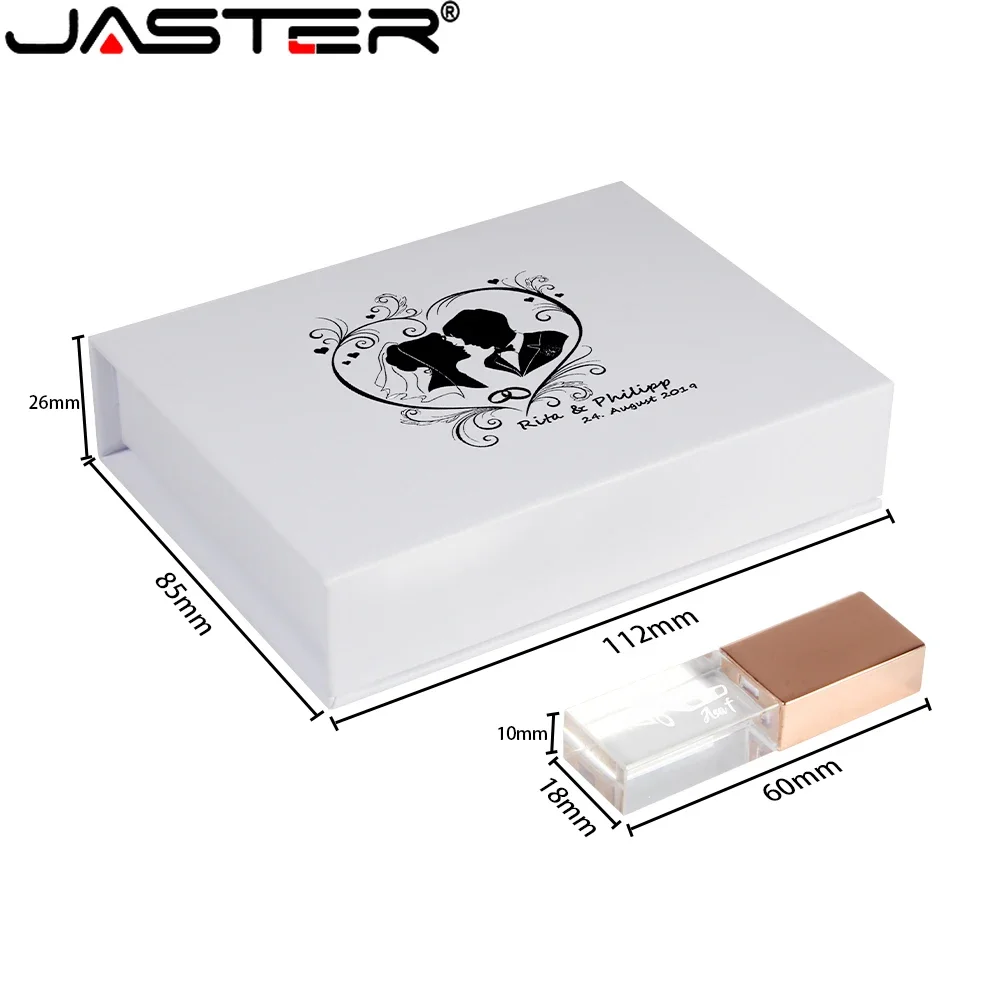 JASTER LED Crystal Высокоскоростной флэш-накопитель USB 2.0 128 ГБ Бесплатный индивидуальный