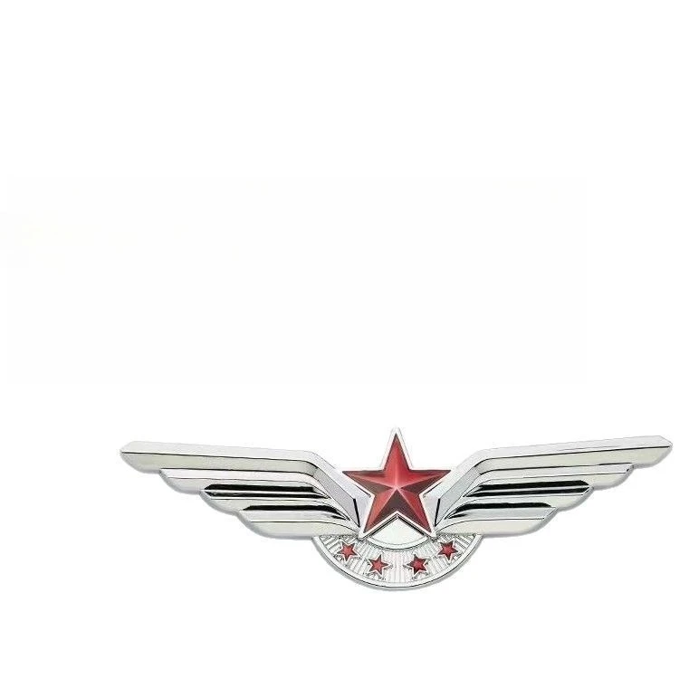 

3D металлические крылья ангела, пятизвездочное украшение, автомобильная наклейка, логотип автомобиля, военная эмблема, модифицированная наклейка на тело, наклейка с царапинами