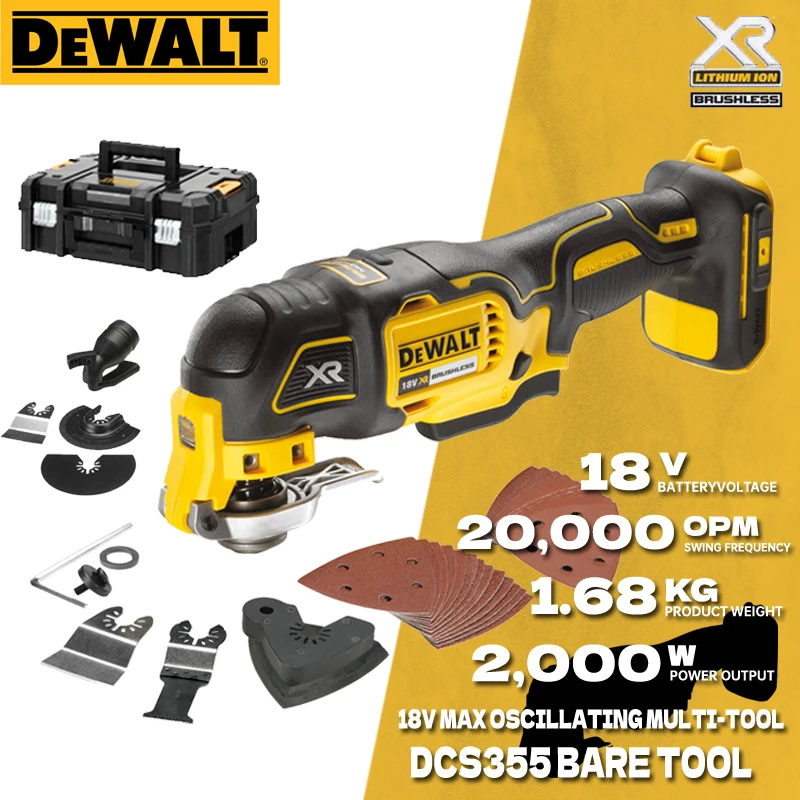 DEWALT DCS355 Oscillating Tool Kit Brushless Cordless Starlock Compatible Multifunction Oscillating Multi-Tools Trimmer Saw