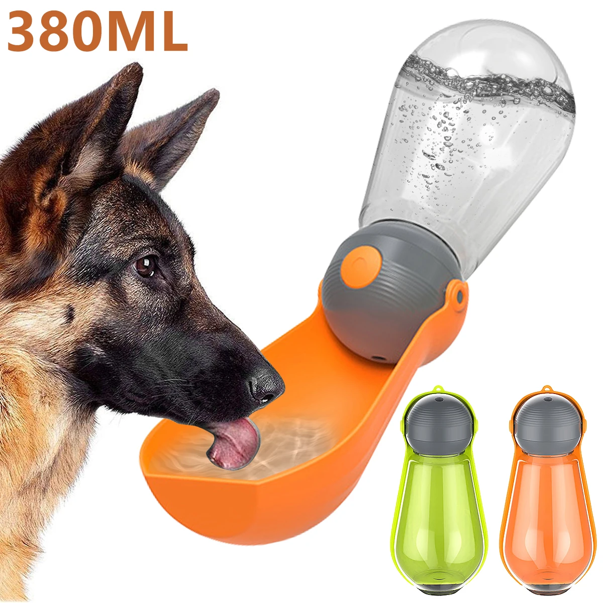 

380ml Portable Pet Water Bottle Foldable Dog Water Dispenser with Leak-proof Pets Drink Cup for Outdoor Walking Travel Use