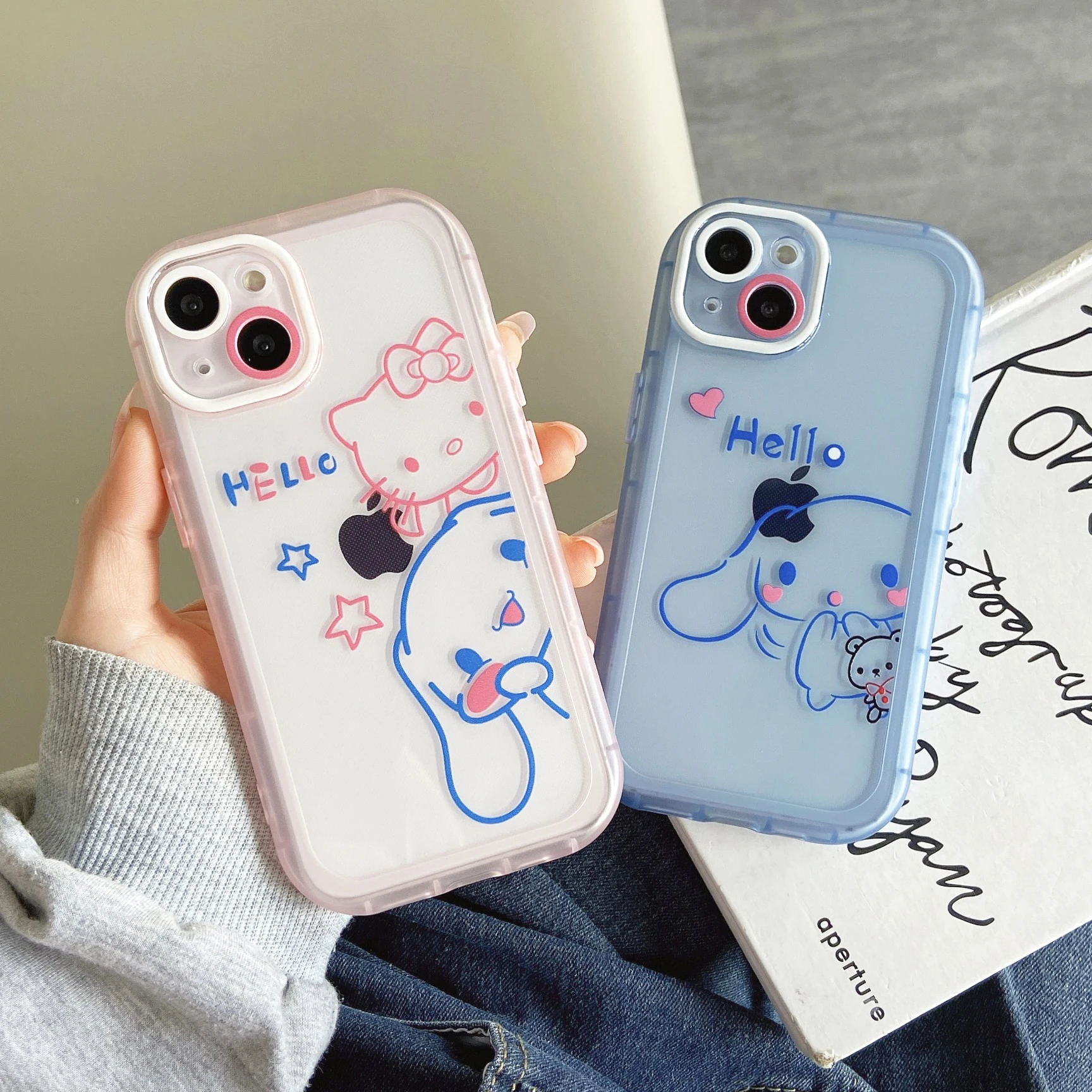

Sanrio Cinnamonroll Hello Kitty Cartoon Transparent Phone Case For iPhone 13 12 11 Pro Max XR XS MAX X Girl Anti-drop Soft Cover