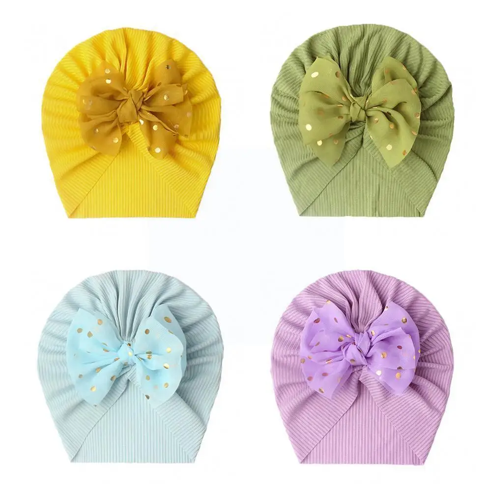 

Lovely Shiny Bowknot Cute Baby Hat Girls Boys Hat Turban Baby America Infant Beanies Wraps Color Europe Hot Cap Soft K2e0