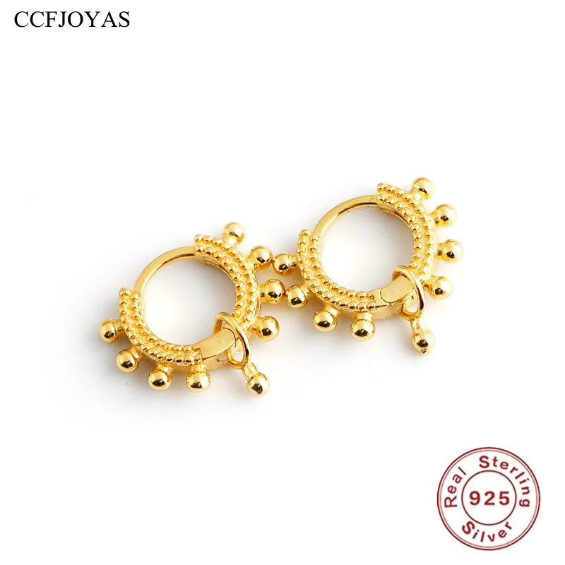 

CCFJOYAS 100% 925 Sterling Silver 7.1mm Small Hoop Earrings for Women Simple Light Luxury Ear Buckles Piercing Earring Jewelry