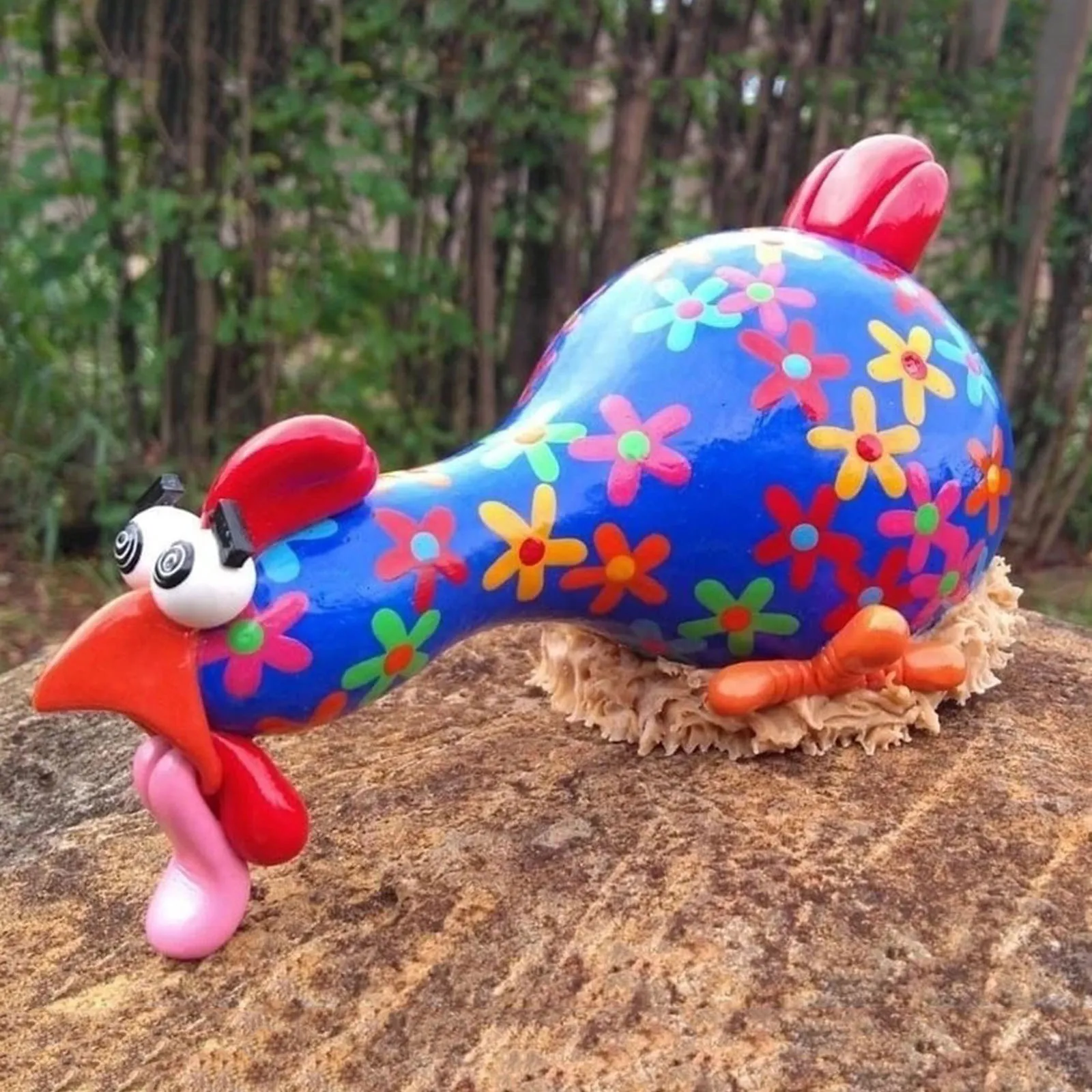 

Funny Gourd Chicken Spoof Expression Chicken Decorative Ornament Red White And Silver Christmas Ornaments