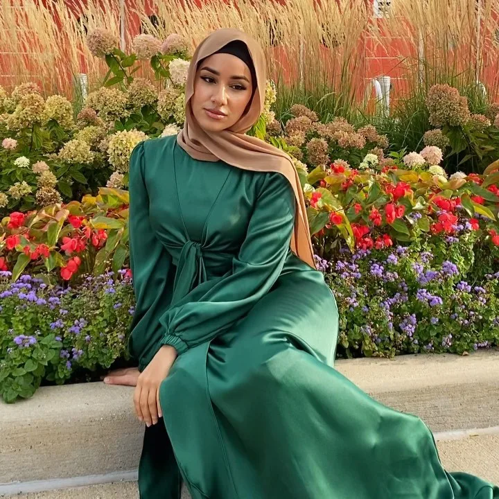 Vestido de cetim hijab eid mubarak, vestido ramadã abayas para mulheres dubai abaya kimono vestidos turco mujab vestidos kaftan masculinos