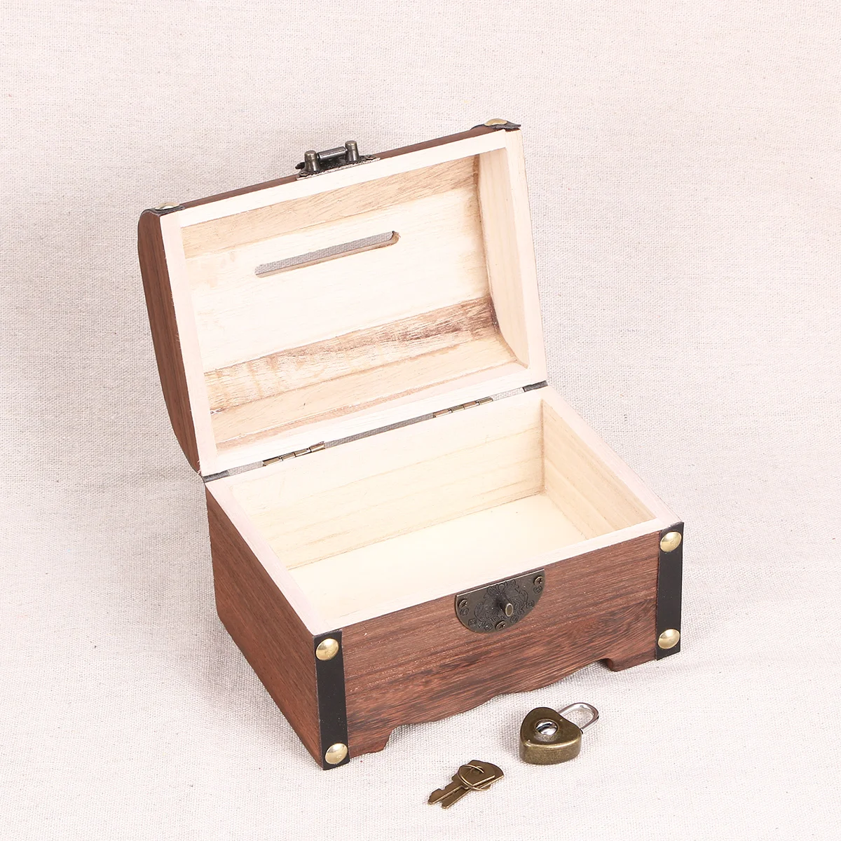 

Box Treasure Woodenbank Storage Piggy Money Woodvintage Lockcoin Boxes Jewelry Kids Saving Decorative Pirate Keykeepsakesafe