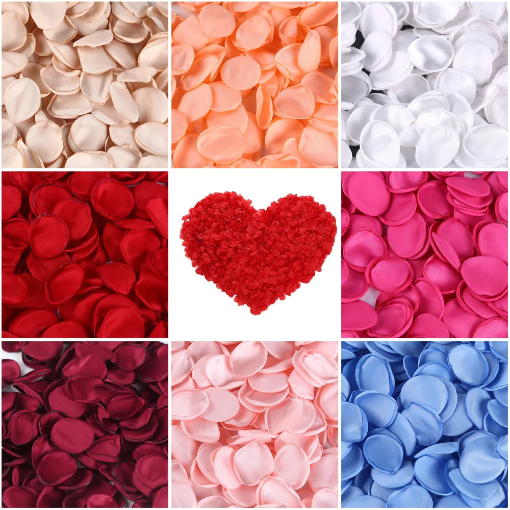 

100/200pcs 4cm Artificial Silk Rose Petals Flower HandMade for Wedding Party Valentine's Day Decorations Events Romantic Night