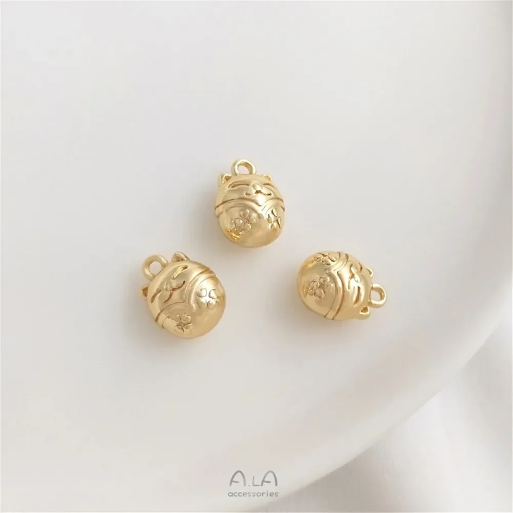 14K упаковка из настоящего золота Бао цвета кошачья лапа Lucky Cat Подвеска Олень