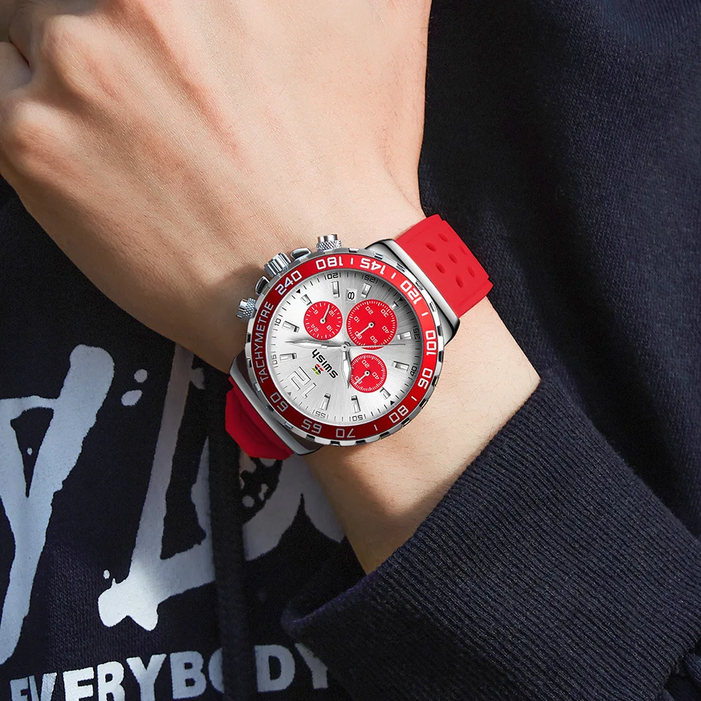 2023 Europe and the United States hot selling watch men's luminous sports men's watch breathable hole silicone belt quartz watch