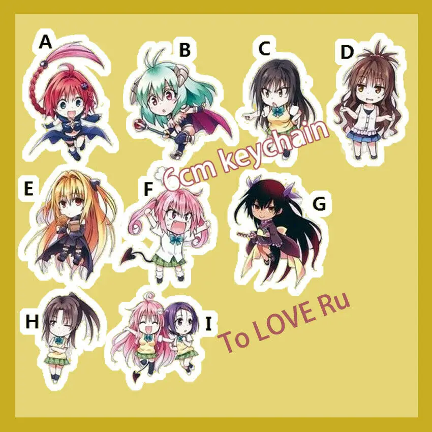 

To LOVE Ru - Trouble Eve Momo NANA Yuuki Mikan Acrylic Keychain Strap Keyring