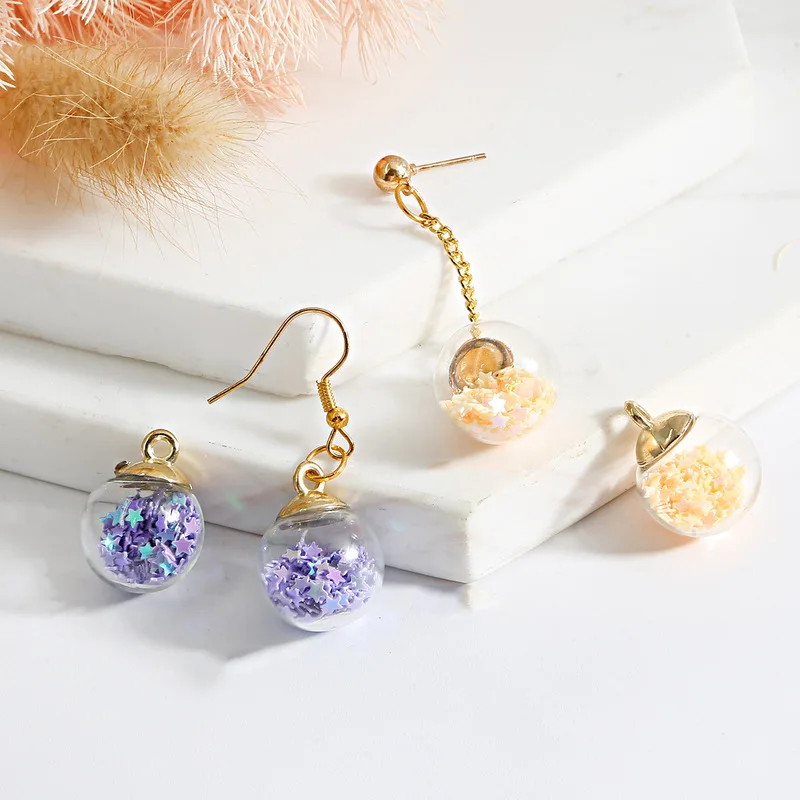 10Pcs Mixed Glass Bottles Pendant Milk Tea Cup Ball Earring Charms DIY Jewelry Making Findings Keychain Bracelets - купить по