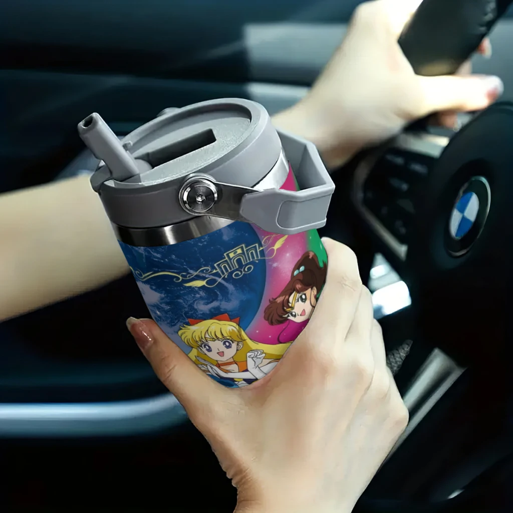 Портативная автомобильная чашка Сейлор Мун из нержавеющей стали 304 стакан для