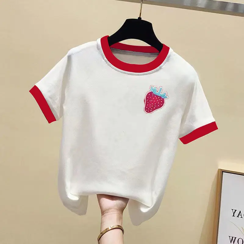 

Летняя тонкая футболка для девочек, новая детская повседневная футболка, детские топы