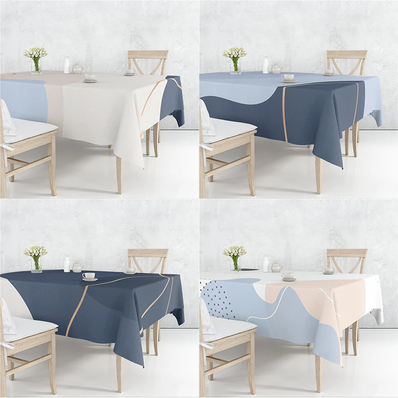 

Simple Nordic Flowers Arch Flax Tablecloth Table Dustproof Cover Heat Resistant Kitchen Dining Room Decoration Multiple Sizes