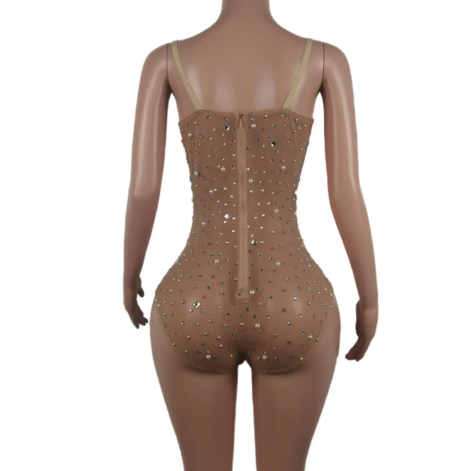 Сексуальный сетчатый прозрачный трико в полоску Женский танцевальный костюм