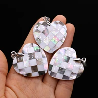 new natural mother of pearl shell pendants reiki heal heart shape charms for trendy jewelry making diy women necklace gifts