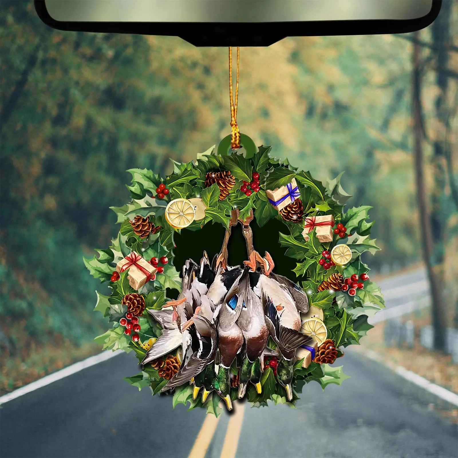 Рождественский орнамент дизайн утки уникальный плоский кряква подвеска в виде