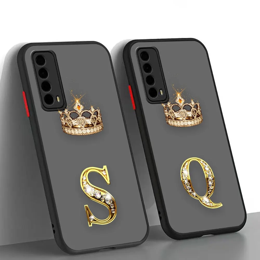 

Matte Case For HUAWEI NOVA 4 5 5I 6 4G 5G 7 7I 8 8SE 10 P40 P50 MATE 40 PRO PLUS Clear Hard Case Para Crown Alphabet S Z X V Q N