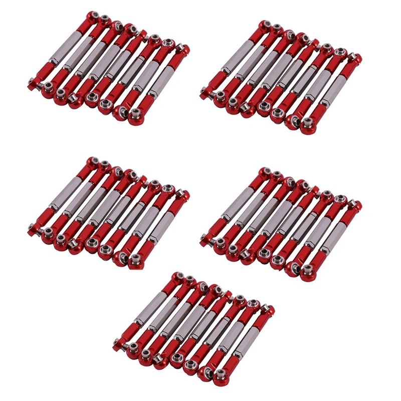

5X for Metal Tie Rod for WPL 1:16 Henglong Truck Crawler Update Parts,Red
