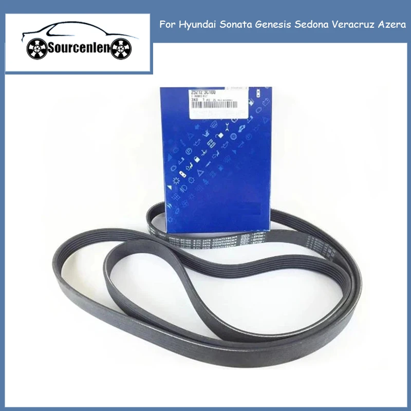 

Новый оригинальный V-образный ремень (змеиная кожа) OEM 252123C100 6PK2475 для Hyundai Sonata Genesis Sedona Veracruz Azera 25212-3C100