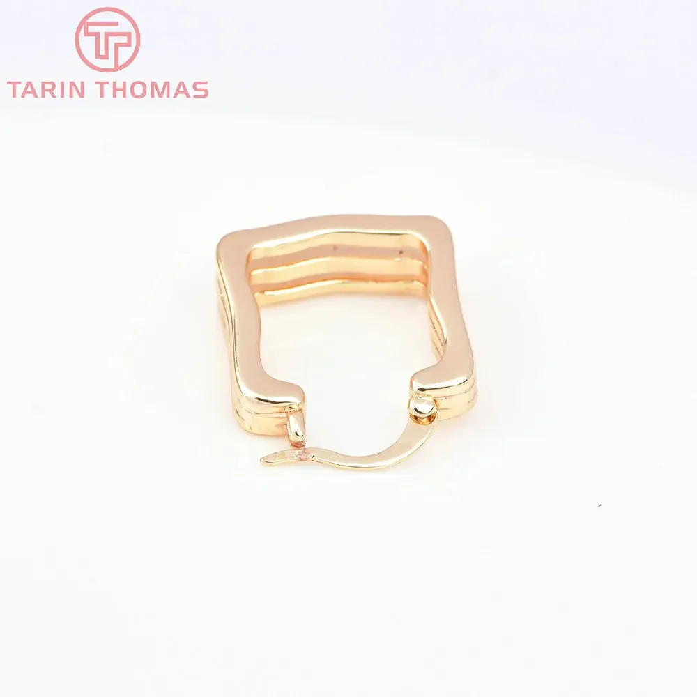 (7493) 2 шт. 18x22 5 мм 24-каратное золото латунные серьги-гвоздики неправильной формы