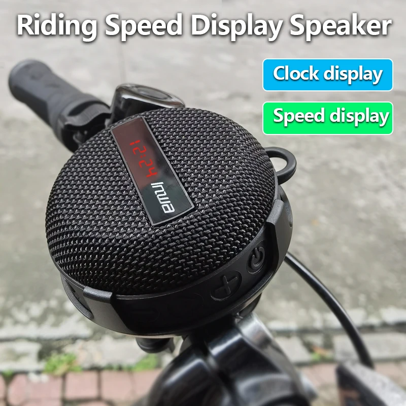 JIESEMWER Smart LED Digital Display Wireless Cycling Bicycle Bluetooth 5.0 Speaker Outdoor Portable IPX7 Waterproof Subwoofer enlarge