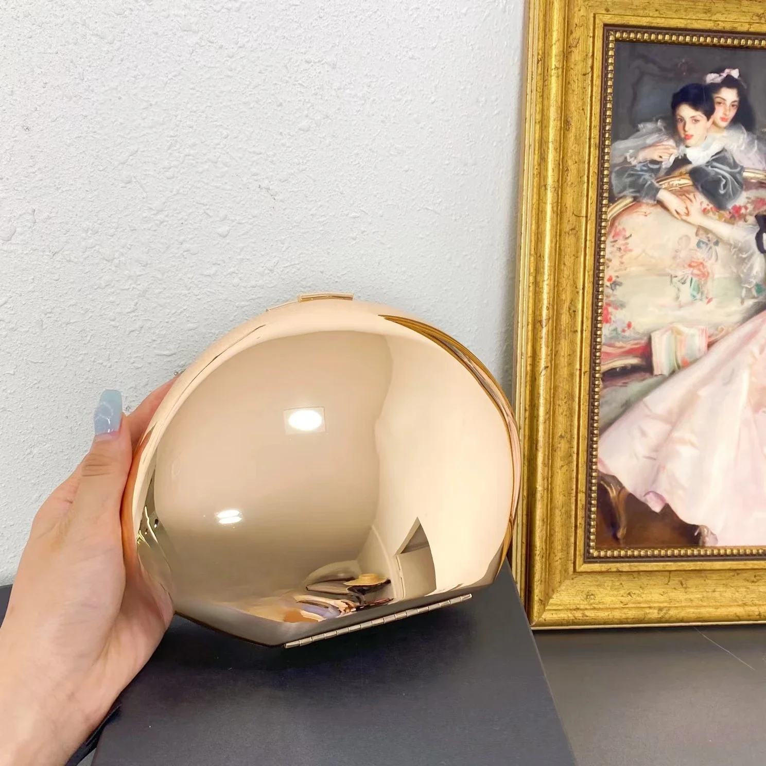 Золотая акриловая блестящая металлическая коробка для гусиных яиц глянцевая