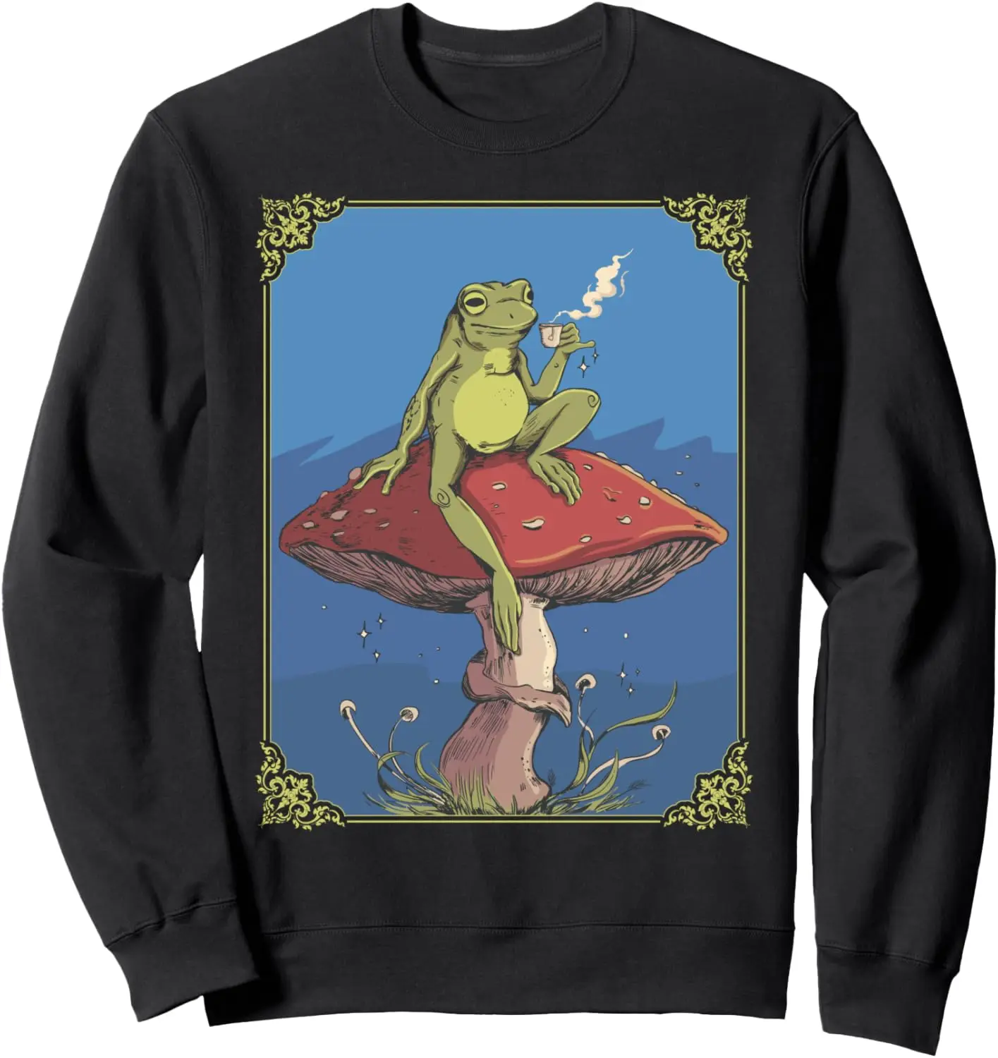 Толстовка Cottagecore Aesthetic Frog Mushroom Tea Goblincore