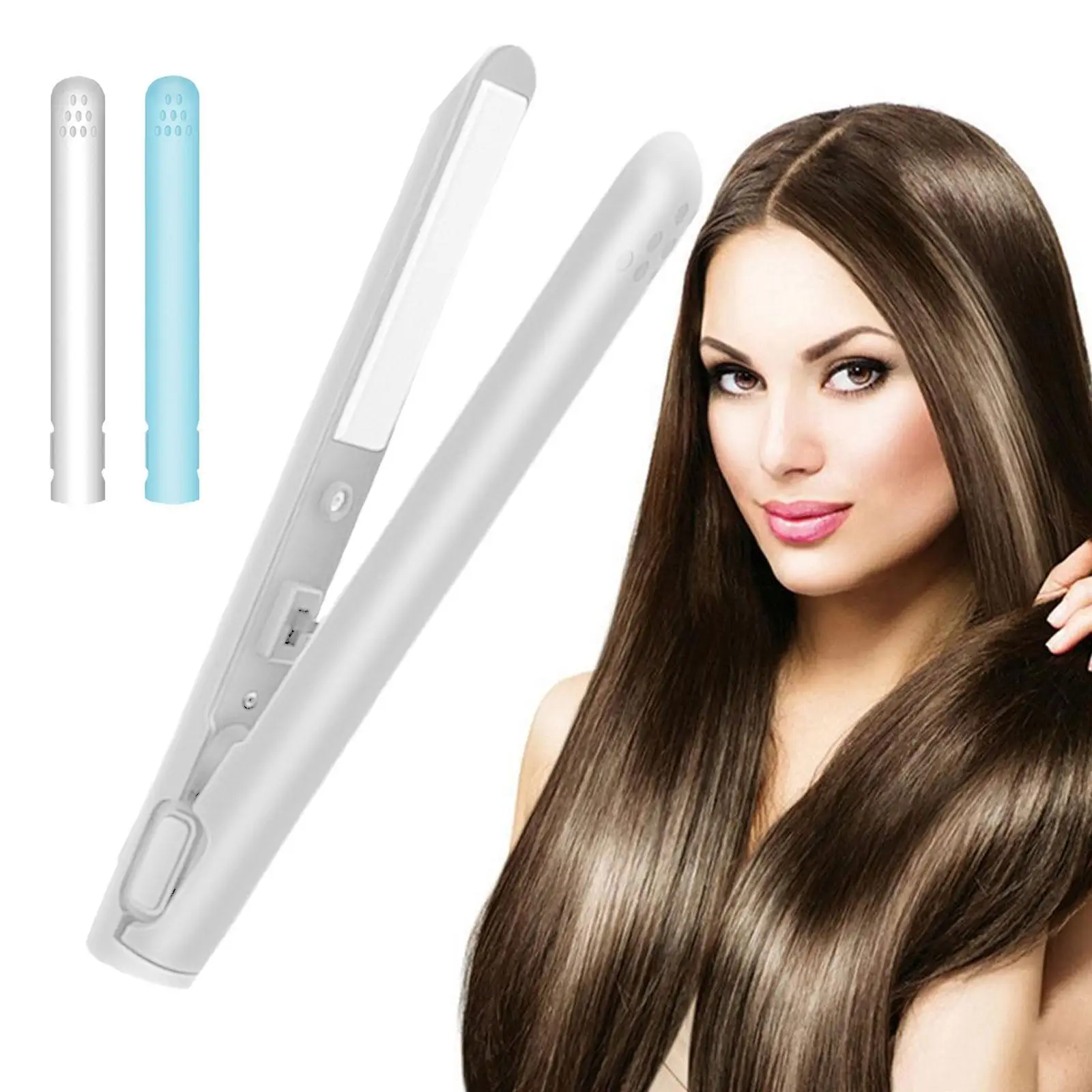 

USB Mini Flat Hair Iron Hair Straightener Curler Small Straightening And Curling Irons Portable Hair Styling Tools