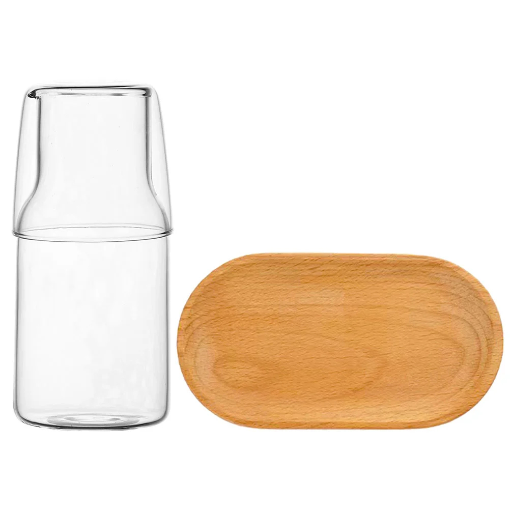 

Drinking Water Bottle One Person Carafe Tumbler Milk Holder Clear Cups Decanter Bedside Glass Convenient Jug