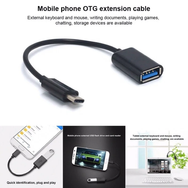 

Type C to USB OTG Cord OTG Adapter Type-C Male To USB Female Connector 2.0A
