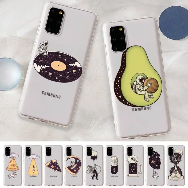 

RuiCaiCa Cute Cartoon Astronaut Star Space Phone Case For Samsung A 10 20 30 50s 70 51 52 71 4g 12 31 21 31 S 20 21 plus Ultra