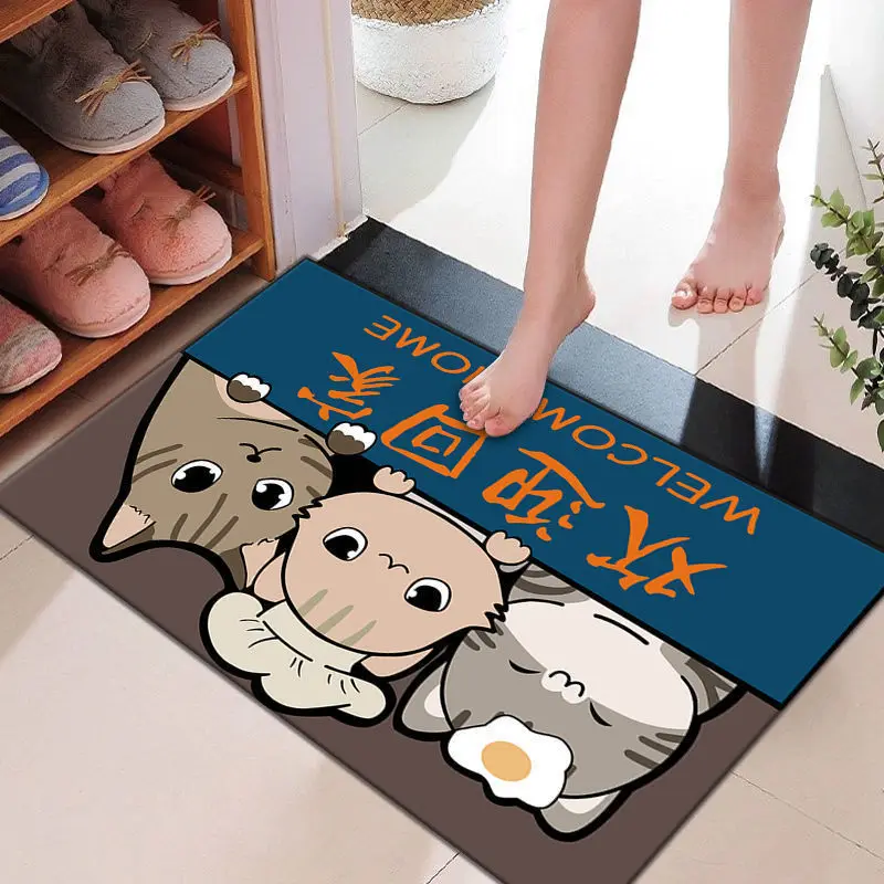 

Мультяшный флокирующий напольный коврик из искусственного кашемира