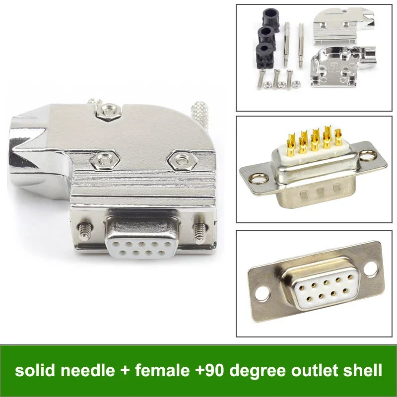 

DB9/DB15 Промышленный женский 9-контактный разъем «папа» 15-контактный разъем Позолоченный компьютерный последовательный порт Головка 90 градусов Колено 232 Разъемы
