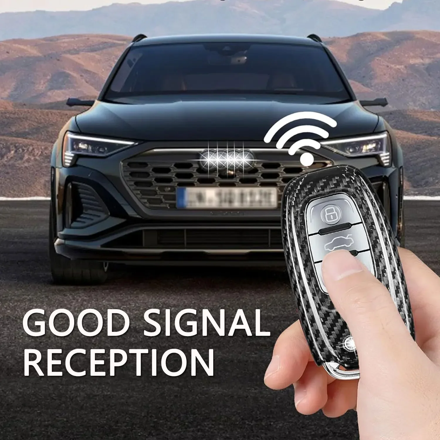 Чехол для ключей из углеродного волокна защитный чехол Audi A4-A8 Q5 Q8 R8 RS4 RS5 RS6 RS7 S4-S8 SQ5