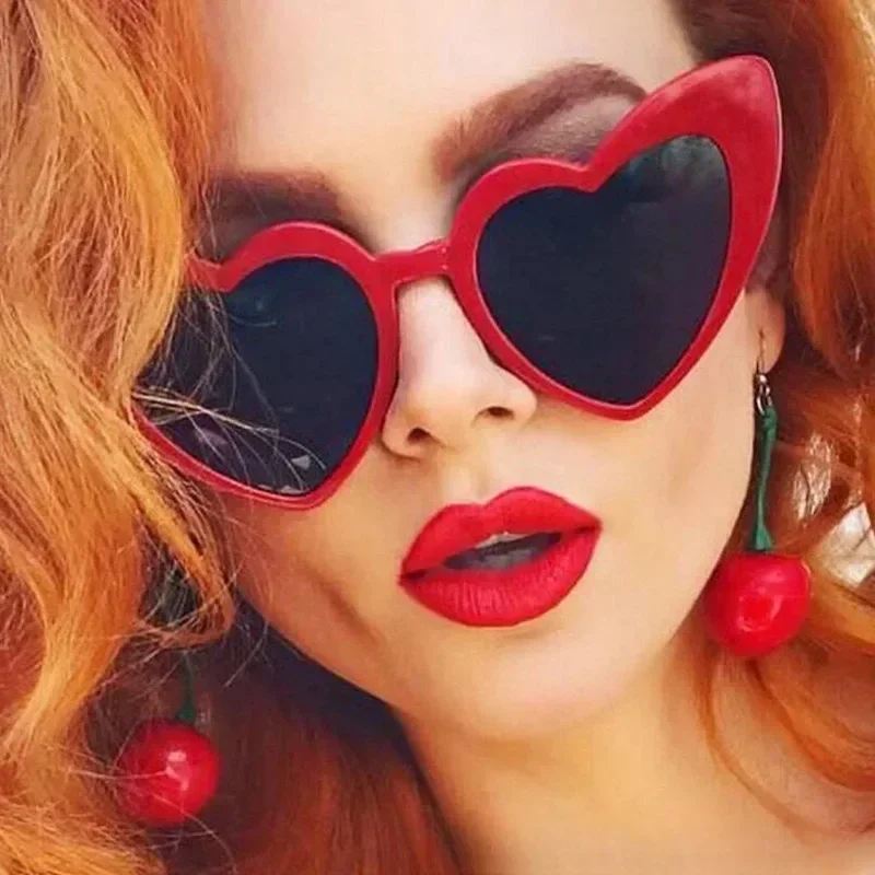 Женские Модные Солнцезащитные Очки В Форме Сердца С Мультяшным Дизайном